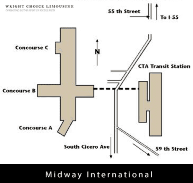 Midway Airport Pickup Map